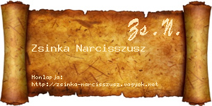 Zsinka Narcisszusz névjegykártya